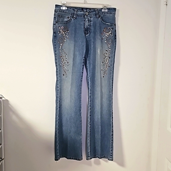 Angels blue jeans. Boot cut. Bling in the front. size 9. Great. Y2K Vintage - Picture 3 of 11